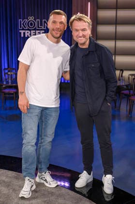Lukas Podolski and Markus Krampe at the recording of the WDR talk show Kölner Treff in WDR Studio BS 3 Cologne, 05 03 2026 Foto:xW.xRanderathx xFuturexImagex koelner_treff0503_6313