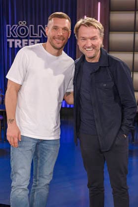 Lukas Podolski and Markus Krampe at the recording of the WDR talk show Kölner Treff in WDR Studio BS 3 Cologne, 05 03 2026 Foto:xW.xRanderathx xFuturexImagex koelner_treff0503_6314