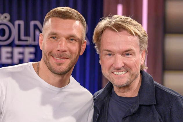 Lukas Podolski and Markus Krampe at the recording of the WDR talk show Kölner Treff in WDR Studio BS 3 Cologne, 05 03 2026 Foto:xW.xRanderathx xFuturexImagex koelner_treff0503_6315