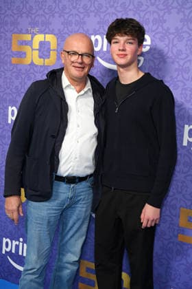 Rainer Laux with his son at the premiere of THE 50 season 3 by Prime Video at the Cinedom in Cologne on 05 03 2026