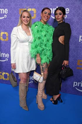Anita Latifi with sister Elsa Latifi, Kate Merlan at the premiere of THE 50 season 3 by Prime Video at the Cinedom in Cologne on 05 03 2026