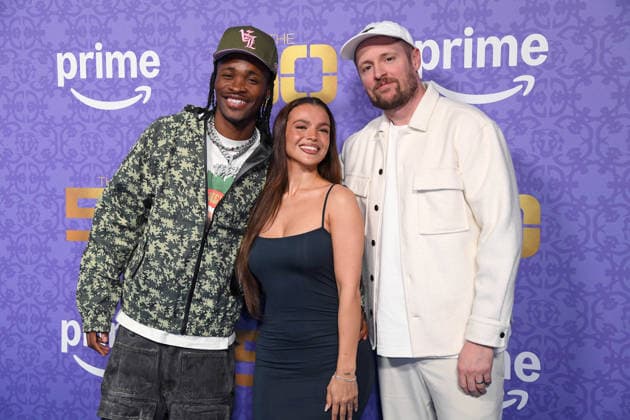 Teezy Martini Lombaya , Jeje Lopes, C Bas at the premiere of THE 50 season 3 by Prime Video at the Cinedom in Cologne on 05 03 2026