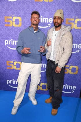 Laurenz Pesch, Calvin Ogara at the premiere of THE 50 season 3 by Prime Video at the Cinedom in Cologne on 05 03 2026