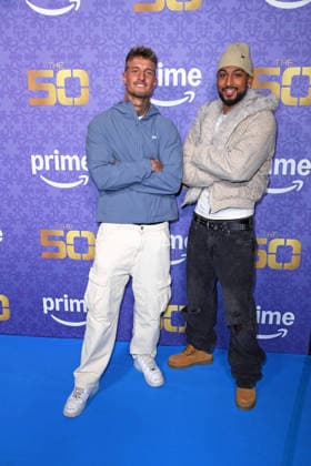 Laurenz Pesch, Calvin Ogara at the premiere of THE 50 season 3 by Prime Video at the Cinedom in Cologne on 05 03 2026