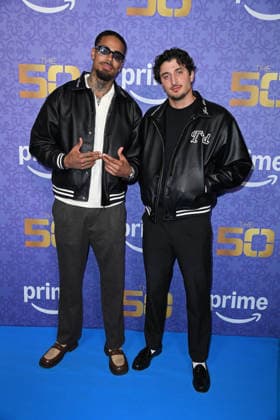 Germain Wolf, Nabil Kyeh at the premiere of THE 50 season 3 by Prime Video at the Cinedom in Cologne on 05 03 2026