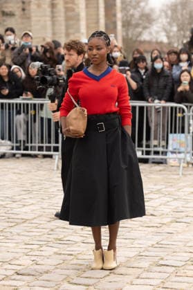PFW Loewe Outside Arrivals NB Jayme Lawson arrived at the Loewe Womenswear Fall Winter 2026-2027 show as part of Paris Fashion Week on March 06, 2026 in Paris, France. Photo by Nasser Berzane ABACAPRESS.COM Paris France  Copyright: xBerzanexNasser ABACAx
