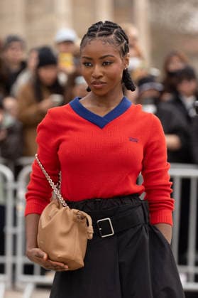 PFW Loewe Outside Arrivals NB Jayme Lawson arrived at the Loewe Womenswear Fall Winter 2026-2027 show as part of Paris Fashion Week on March 06, 2026 in Paris, France. Photo by Nasser Berzane ABACAPRESS.COM Paris France  Copyright: xBerzanexNasser ABACAx
