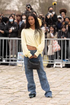 PFW Loewe Outside Arrivals NB Laika Blanc-Francard arrived at the Loewe Womenswear Fall Winter 2026-2027 show as part of Paris Fashion Week on March 06, 2026 in Paris, France. Photo by Nasser Berzane ABACAPRESS.COM Paris France  Copyright: xBerzanexNasser ABACAx