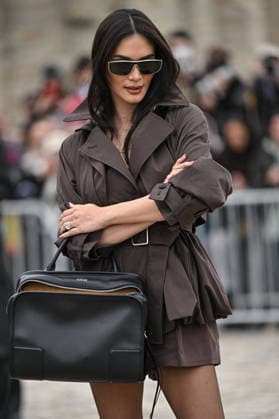 PFW Loewe Outside Arrivals Pia Wurtzbach arriving at the Loewe show during Fashion Week in Paris, France on March 6, 2026. Photo by Julien Reynaud APS-Medias ABACAPRESS.COM Paris France  Copyright: xReynaudxJulien APS-Medias ABACAx