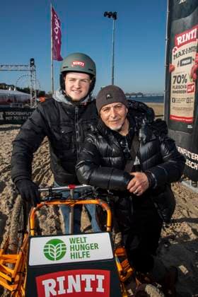 abb Maris Atalay and Erdogan Atalay as guests on the beach at the 10th anniversary of Baltic Lights 2026 celebrity charity sled dog race in aid of Welthungerhilfe on the Baltic Sea between the Ahlbeck sea bridge and the Heringsdorf sea bridge, Friday 06 03 2026 in Heringsdorf MV Germany
