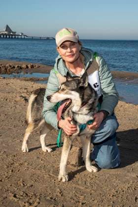 abb Sanna Englund as a guest on the beach at the 10th anniversary of Baltic Lights 2026 celebrity charity sled dog race in aid of Welthungerhilfe on the Baltic Sea between the Ahlbeck sea bridge and the Heringsdorf sea bridge, Friday 06 03 2026 in Heringsdorf MV Germany