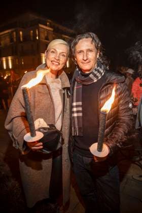 abb Sanna Englund and Marco Fischer husband as guests on the beach Falckellauf at 10 years Baltic Lights 2026 celebrity charity sled dog race in favor of Welthungerhilfe at the Baltic Sea between the sea bridge Ahlbeck and the sea bridge Heringsdorf , Friday 06 03 2026 in Heringsdorf MV Germany