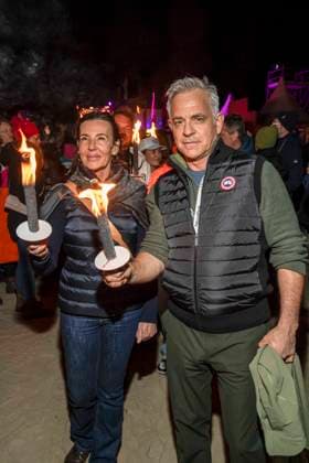 abb friend Nicole Toursarkissian and Florian Fitz as guests at the beach Falckellauf at 10 years Baltic Lights 2026 celebrity charity sled dog race in favor of Welthungerhilfe at the Baltic Sea between the Seebruecke Ahlbeck and the Seebruecke Heringsdorf , Friday 06 03 2026 in Heringsdorf MV Germany