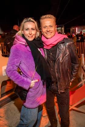 abb Franziska Hippe and Roman Knizka as guests on the beach at the 10th anniversary of Baltic Lights 2026 celebrity charity sled dog race in aid of Welthungerhilfe on the Baltic Sea between the Ahlbeck sea bridge and the Heringsdorf sea bridge, Friday 06 03 2026 in Heringsdorf MV Germany