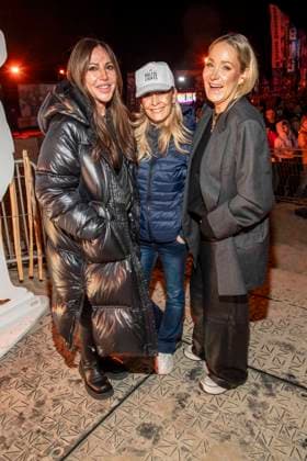 abb Simone Thomalla, Anja Lanaeus and Janine Kunze as guests on the beach at the 10th anniversary of Baltic Lights 2026 celebrity charity sled dog race in aid of Welthungerhilfe on the Baltic Sea between the Ahlbeck and Heringsdorf sea bridges, Friday 06 03 2026 in Heringsdorf MV Germany