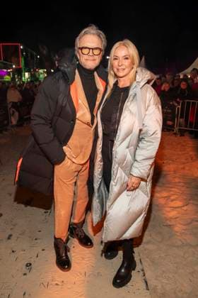 abb Wolfgang Lippert and wife Gesine Lippert as guests on the beach at 10 years Baltic Lights 2026 celebrity charity sled dog race in favor of Welthungerhilfe on the Baltic Sea between the Ahlbeck sea bridge and the Heringsdorf sea bridge, Friday 06 03 2026 in Heringsdorf MV Germany