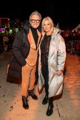 abb Wolfgang Lippert and wife Gesine Lippert as guests on the beach at 10 years Baltic Lights 2026 celebrity charity sled dog race in favor of Welthungerhilfe on the Baltic Sea between the Ahlbeck sea bridge and the Heringsdorf sea bridge, Friday 06 03 2026 in Heringsdorf MV Germany