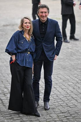 PFW Celine Outside Arrivals Severine Merle and Pietro Beccari arriving at the Celine show during Fashion Week in Paris, France on March 7, 2026. Photo by Julien Reynaud APS-Medias ABACAPRESS.COM Paris France  Copyright: xReynaudxJulien APS-Medias ABACAx
