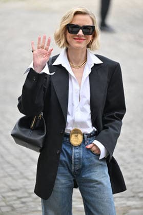PFW Celine Outside Arrivals Naomi Watts arriving at the Celine show during Fashion Week in Paris, France on March 7, 2026. Photo by Julien Reynaud APS-Medias ABACAPRESS.COM Paris France  Copyright: xReynaudxJulien APS-Medias ABACAx