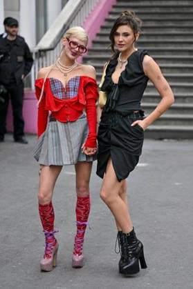 PFW Vivienne Westwood Outside Arrivals Alli Neumann and Stefanie Giesinger arriving at the Vivienne Westwood show during Fashion Week in Paris, France on March 7, 2026. Photo by Julien Reynaud APS-Medias ABACAPRESS.COM Paris France  Copyright: xReynaudxJulien APS-Medias ABACAx