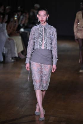 PFW Georges Hobeika Runway A model walks the runway at the Georges Hobeika show during Fashion Week in Paris, France on March 7, 2026. Photo by Julien Reynaud APS-Medias ABACAPRESS.COM Paris France  Copyright: xReynaudxJulien APS-Medias ABACAx