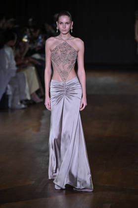 PFW Georges Hobeika Runway A model walks the runway at the Georges Hobeika show during Fashion Week in Paris, France on March 7, 2026. Photo by Julien Reynaud APS-Medias ABACAPRESS.COM Paris France  Copyright: xReynaudxJulien APS-Medias ABACAx