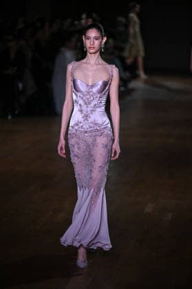 PFW Georges Hobeika Runway A model walks the runway at the Georges Hobeika show during Fashion Week in Paris, France on March 7, 2026. Photo by Julien Reynaud APS-Medias ABACAPRESS.COM Paris France  Copyright: xReynaudxJulien APS-Medias ABACAx