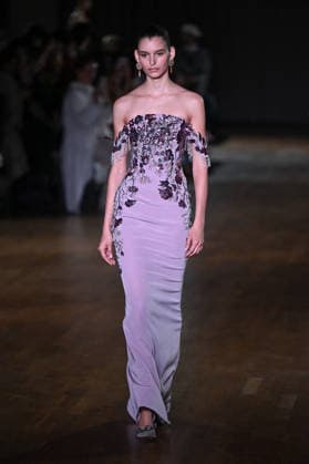 PFW Georges Hobeika Runway A model walks the runway at the Georges Hobeika show during Fashion Week in Paris, France on March 7, 2026. Photo by Julien Reynaud APS-Medias ABACAPRESS.COM Paris France  Copyright: xReynaudxJulien APS-Medias ABACAx