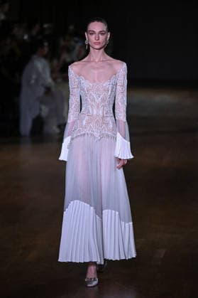 PFW Georges Hobeika Runway A model walks the runway at the Georges Hobeika show during Fashion Week in Paris, France on March 7, 2026. Photo by Julien Reynaud APS-Medias ABACAPRESS.COM Paris France  Copyright: xReynaudxJulien APS-Medias ABACAx