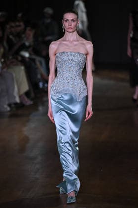 PFW Georges Hobeika Runway A model walks the runway at the Georges Hobeika show during Fashion Week in Paris, France on March 7, 2026. Photo by Julien Reynaud APS-Medias ABACAPRESS.COM Paris France  Copyright: xReynaudxJulien APS-Medias ABACAx