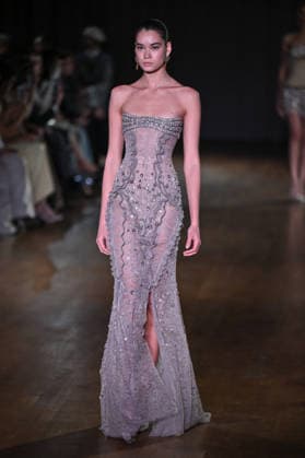 PFW Georges Hobeika Runway A model walks the runway at the Georges Hobeika show during Fashion Week in Paris, France on March 7, 2026. Photo by Julien Reynaud APS-Medias ABACAPRESS.COM Paris France  Copyright: xReynaudxJulien APS-Medias ABACAx