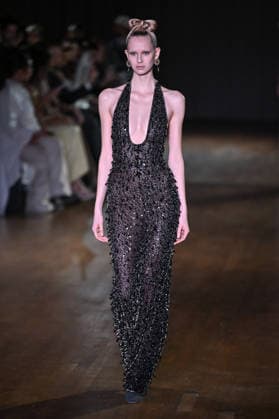 PFW Georges Hobeika Runway A model walks the runway at the Georges Hobeika show during Fashion Week in Paris, France on March 7, 2026. Photo by Julien Reynaud APS-Medias ABACAPRESS.COM Paris France  Copyright: xReynaudxJulien APS-Medias ABACAx