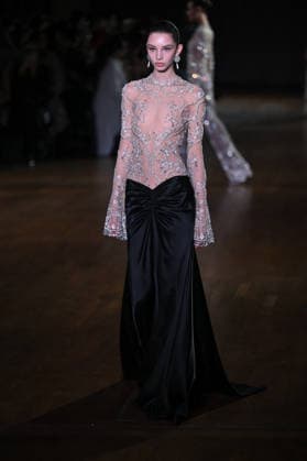 PFW Georges Hobeika Runway A model walks the runway at the Georges Hobeika show during Fashion Week in Paris, France on March 7, 2026. Photo by Julien Reynaud APS-Medias ABACAPRESS.COM Paris France  Copyright: xReynaudxJulien APS-Medias ABACAx