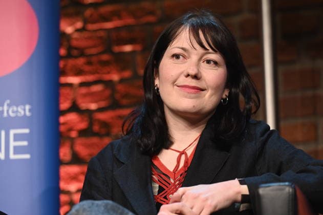 Author Dana von Suffrin reads and speaks at Lit Cologne, the international literature festival