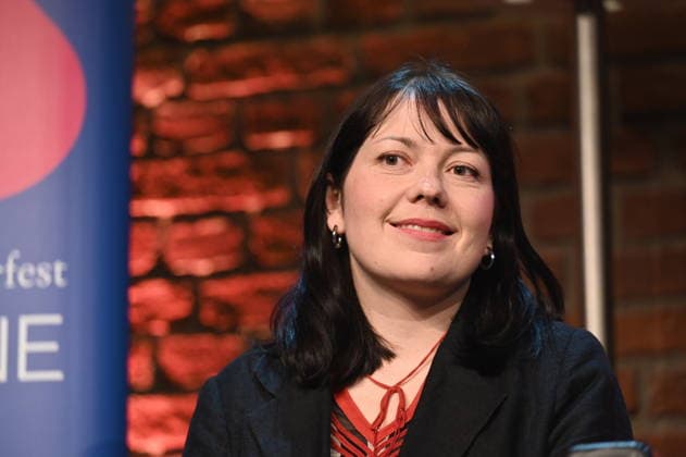 Author Dana von Suffrin reads and speaks at Lit Cologne, the international literature festival