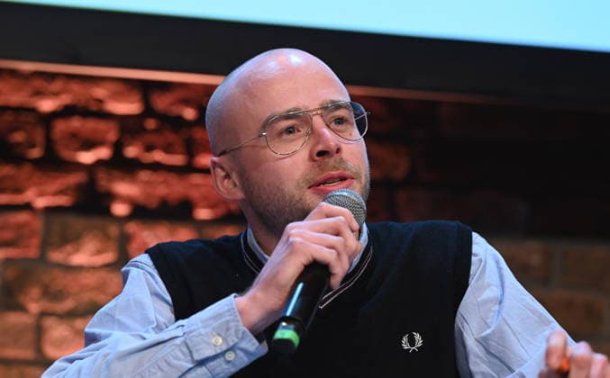Author Nicolas van Veen reads and speaks at Lit Cologne, the international literature festival