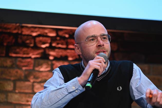 Author Nicolas van Veen reads and speaks at Lit Cologne, the international literature festival