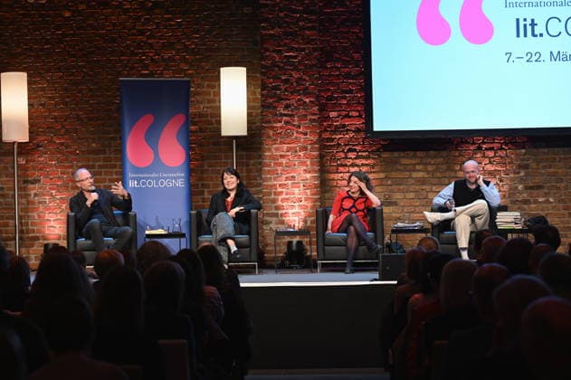 The authors Maxim Leo, l r, Dana von Suffrin, Adriana Altaras, Nicolas van Veen read and speak at Lit Cologne, the international literary festival on the subject of My Jewish Family