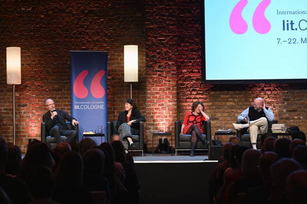 The authors Maxim Leo, l r, Dana von Suffrin, Adriana Altaras, Nicolas van Veen read and speak at Lit Cologne, the international literary festival on the subject of My Jewish Family