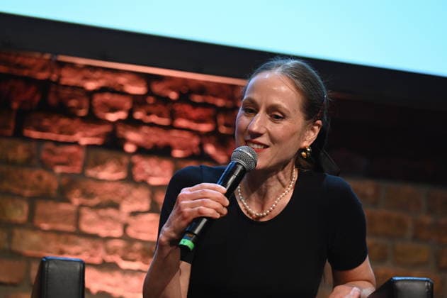 Author Verena Rossbacher reads and speaks at Lit Cologne, the international literature festival