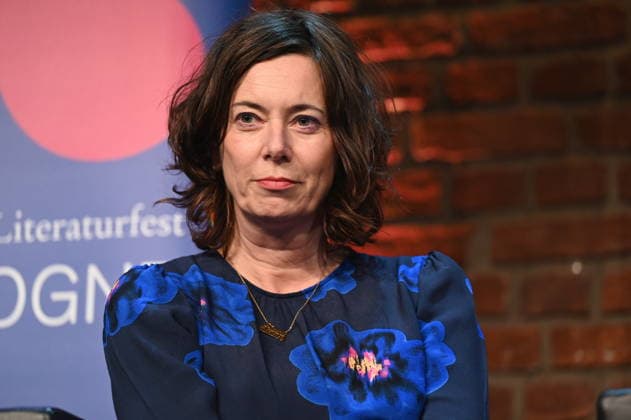 Author Eva Menasse reads and speaks at Lit Cologne, the international literature festival
