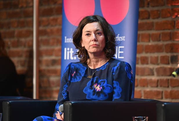 Author Eva Menasse reads and speaks at Lit Cologne, the international literature festival