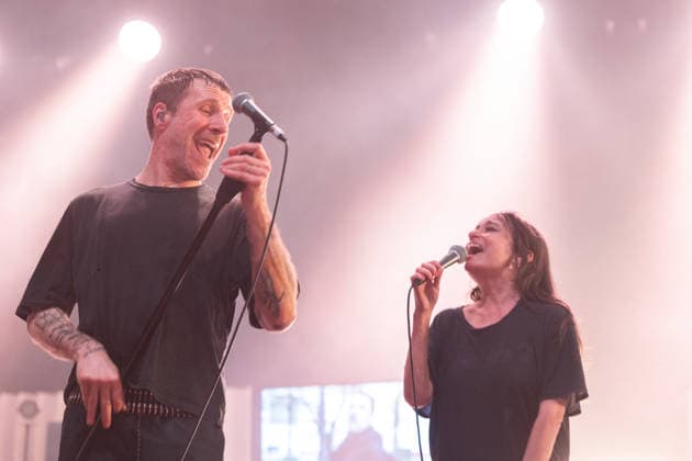 PUNK BAND Sleaford Mods AT BRIXTON ACADEMY LONDON awards 7 03 26 Gwendoline Christie live on stage for one night only along with Sue Tompkins, Orbital and Heartworms PUNK BAND Sleaford Mods AT BRIXTON ACADEMY LONDON awards 7 03 26 Jason Williamson and Andrew Fearn Gwendoline Christie live on stage for one night only along with Sue Tompkins, Orbital and Heartworms Originally started as the solo project of Jason Williamson in 2006, he put out two albums before recruiting Andrew Fern in 2009, becoming the duo we know today. Since then, they have gained a cult following across the UK and beyond, putting out a further 10 albums including, most recently, UK Grim in 2023. Their new album, The Demise Of Planet X™, is set to a Copyright: xRogerxAlarconx xAvalonx 1080976945