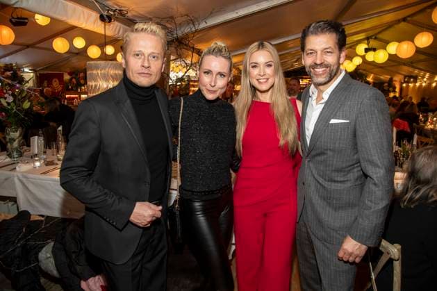 abb Roman Knizka, Franziska Hippe, Nina Ensmann and Marc Demmig as guests at the gala dinner award ceremony at the 10th anniversary Baltic Lights Night 2026 celebrity charity sled dog race in aid of Welthungerhilfe on the Baltic Sea between the Ahlbeck sea bridge and the Heringsdorf sea bridge, Saturday 07 03 2026 in Heringsdorf MV Germany