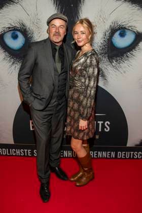 abb Til Demtroeder with daughter Lina host at the gala dinner award ceremony at 10 years Baltic Lights Night 2026 celebrity charity sled dog race in favor of the Welthungerhilfe at the Baltic Sea between the Seebruecke Ahlbeck and the Seebruecke Heringsdorf, Saturday 07 03 2026 in Heringsdorf MV Germany