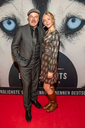 abb Til Demtroeder with daughter Lina host at the gala dinner award ceremony at 10 years Baltic Lights Night 2026 celebrity charity sled dog race in favor of the Welthungerhilfe at the Baltic Sea between the Seebruecke Ahlbeck and the Seebruecke Heringsdorf, Saturday 07 03 2026 in Heringsdorf MV Germany