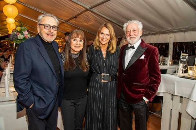 abb Wolfgang Stumph, Christine Stumph Christiane Zander and Dieter Hallervorden as guests at the gala dinner award ceremony at the 10th anniversary Baltic Lights Night 2026 celebrity charity sled dog race in aid of Welthungerhilfe on the Baltic Sea between the Ahlbeck sea bridge and the Heringsdorf sea bridge, Saturday 07 03 2026 in Heringsdorf MV Germany