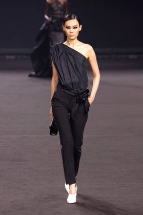 (260308) -- PARIS, March 8, 2026 -- A model presents a creation from the ready-to-wear Fall Winter 2026-2027 collections by Elie Saab during the Paris Fashion Week in Paris, France, March 7, 2026. (MeetEurope Handout via Xinhua) FRANCE-PARIS-FASHION WEEK-ELIE SAAB WuxHuiwo 