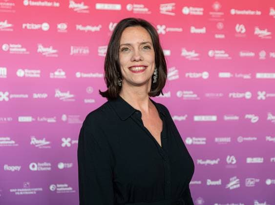 Federation Wallonia - Brussels Minister President Elisabeth Degryse poses for the photographer before the 15th edition of the Rene du Cinema film awards ceremony, Saturday 07 March 2026, in Brussels. The awards are rewarded to movies of Belgian French-speaking producers.  EMILExWINDAL 166821658