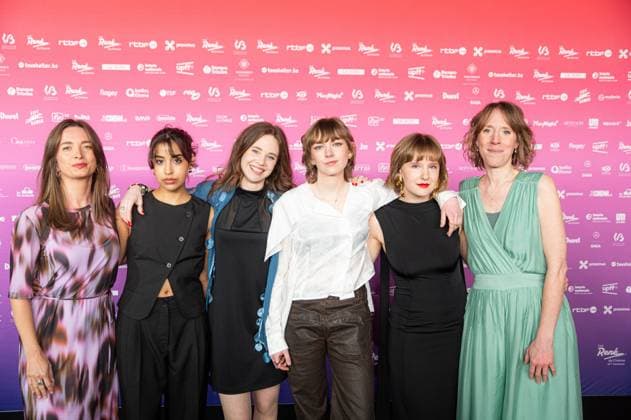 Jeunes meres team poses for the photographer before the 15th edition of the Rene du Cinema film awards ceremony, Saturday 07 March 2026, in Brussels. The awards are rewarded to movies of Belgian French-speaking producers.  EMILExWINDAL 166821818